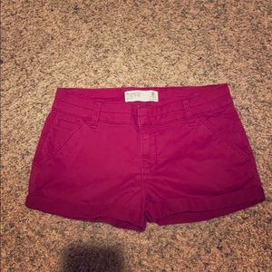 Maroon Abercrombie & Fitch Shorts